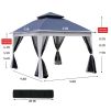 Outdoor 11x 11Ft Pop Up Gazebo Canopy With Removable Zipper Netting,2-Tier Soft Top Event Tent,Suitable For Patio Backyard Garden Camping Area