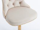 A&A Furniture,Golden Swivel Velvet Barstools Adjusatble Seat Height from 25-33 Inch