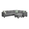 [VIDEO provided] 112*87" Sectional Sofa Couches Living Room Sets, 7 Seats Modular Sectional Sofa with Ottoman