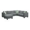 [VIDEO provided] 112*87" Sectional Sofa Couches Living Room Sets, 7 Seats Modular Sectional Sofa with Ottoman