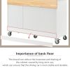 Rolling Mobile Kitchen Island with Solid Wood Top and Locking Wheels,52.7 Inch Width,Storage Cabinet and Drop Leaf Breakfast Bar,Spice Rack