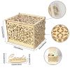 Wooden Wedding Card Boxes Case With Lock DIY Couple Deer Bird Flower Pattern Grid Card Wooden Box Birthday Wedding Supplies