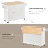 Rolling Mobile Kitchen Island with Solid Wood Top and Locking Wheels,52.7 Inch Width,Storage Cabinet and Drop Leaf Breakfast Bar,Spice Rack