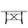 Sintered Stone Dining Table, 63" Modern Gray Rectangular Kitchen Dinner Table