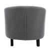 PU Leather Tufted Barrel ChairTub Chair for Living Room Bedroom Club Chairs