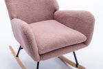 35.5 inch Rocking Chair, Soft Teddy Velvet Fabric Rocking Chair for Nursery