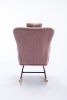 35.5 inch Rocking Chair, Soft Teddy Velvet Fabric Rocking Chair for Nursery