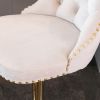 A&A Furniture,Golden Swivel Velvet Barstools Adjusatble Seat Height from 25-33 Inch