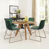 Modern Dining Chairs Set of 2;  Velvet Upholstered Side Chairs with Golden Metal Legs for Dining Room Furniture