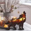 Wooden Animal Wolf Statue Creativity Wolf Totem Office Home Decorate Crafts Christmas Gift North Forest Elk Brown Wolf Ornaments