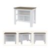 Norfolk 2 Piece Kitchen Set, Kitchen Island + Upper Wall Cabinet , White /Walnut