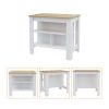 Norfolk 2 Piece Kitchen Set, Kitchen Island + Upper Wall Cabinet , White /Walnut