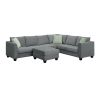 [VIDEO provided] 112*87" Sectional Sofa Couches Living Room Sets, 7 Seats Modular Sectional Sofa with Ottoman