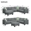 [VIDEO provided] 112*87" Sectional Sofa Couches Living Room Sets, 7 Seats Modular Sectional Sofa with Ottoman