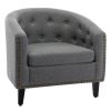 PU Leather Tufted Barrel ChairTub Chair for Living Room Bedroom Club Chairs