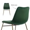 Modern Dining Chairs Set of 2;  Velvet Upholstered Side Chairs with Golden Metal Legs for Dining Room Furniture