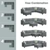 [VIDEO provided] 112*87" Sectional Sofa Couches Living Room Sets, 7 Seats Modular Sectional Sofa with Ottoman