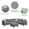 [VIDEO provided] 112*87" Sectional Sofa Couches Living Room Sets, 7 Seats Modular Sectional Sofa with Ottoman