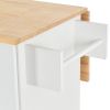 Rolling Mobile Kitchen Island with Solid Wood Top and Locking Wheels,52.7 Inch Width,Storage Cabinet and Drop Leaf Breakfast Bar,Spice Rack