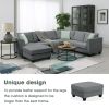 [VIDEO provided] 112*87" Sectional Sofa Couches Living Room Sets, 7 Seats Modular Sectional Sofa with Ottoman